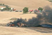 Incendio de una  rastrojera en Oteiza