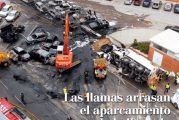 CALLE MAYOR 284 - LAS LLAMAS ARRASAN EL APARCAMIENTO DE LA IKASTOLA