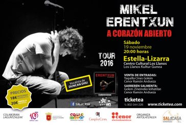 Mikel Erentxun presenta ‘A corazón abierto’ en Estella-Lizarra