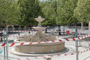 La fuente de la plaza Santiago, en obras