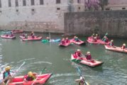 Jóvenes de Los Arcos disfrutaron de los kayaks por río Ega en Estella