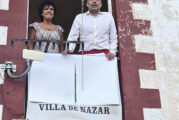 Marian Ganuza, gerente del Consorcio Tierra Estella, tiró el cohete de las fiestas de Nazar
